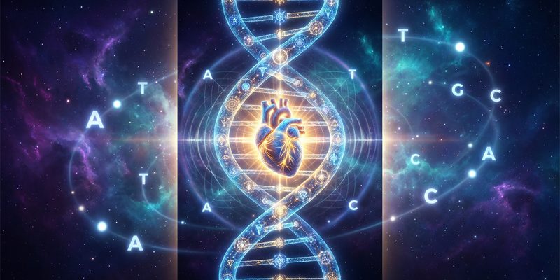 DNK srca – duhovna spirala svijesti s 64 kodona srca koja simbolizira povezanost DNK, srca i ljudske svijesti