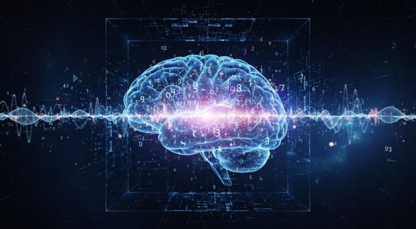 Jezična matrica – ilustracija mozga i neuronskih mreža koje prikazuju kako jezik oblikuje misli, percepciju i stvarnost