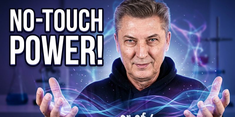 No-touch energy experiment showing invisible force reaction during a human biofield demonstration.